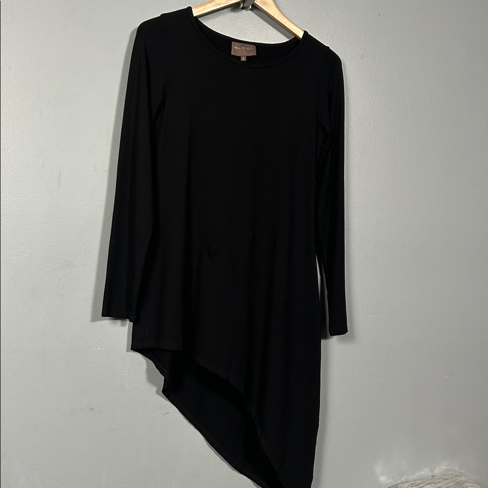 Bel Kazan Asymmetrical High Low Black Spandex blend tunic size small